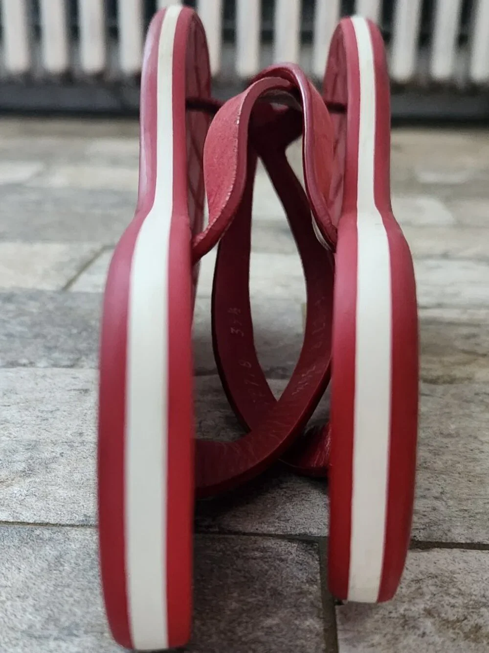 Chanel Red Quilted Flat Thong Sandals